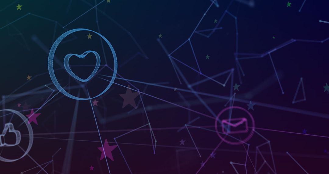 Futuristic Digital Network with Technology and Innovation Icons