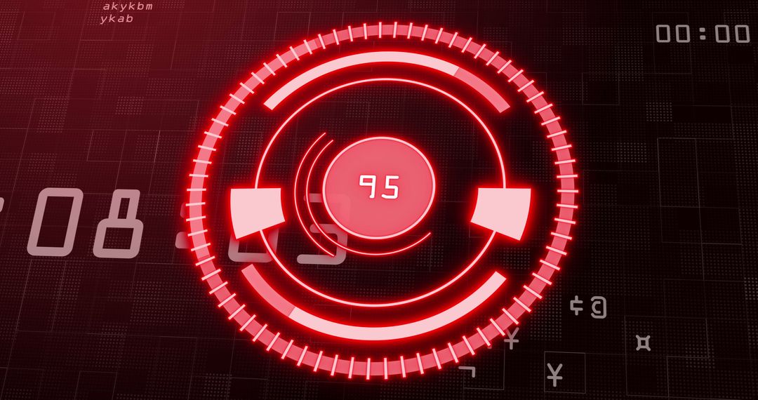 Futuristic Digital Interface with Scanning Circular HUD Display