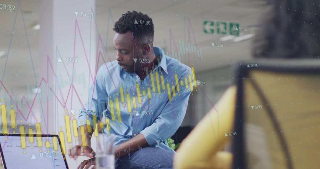 Professional Analyzing Financial Data in Contemporary Workspace