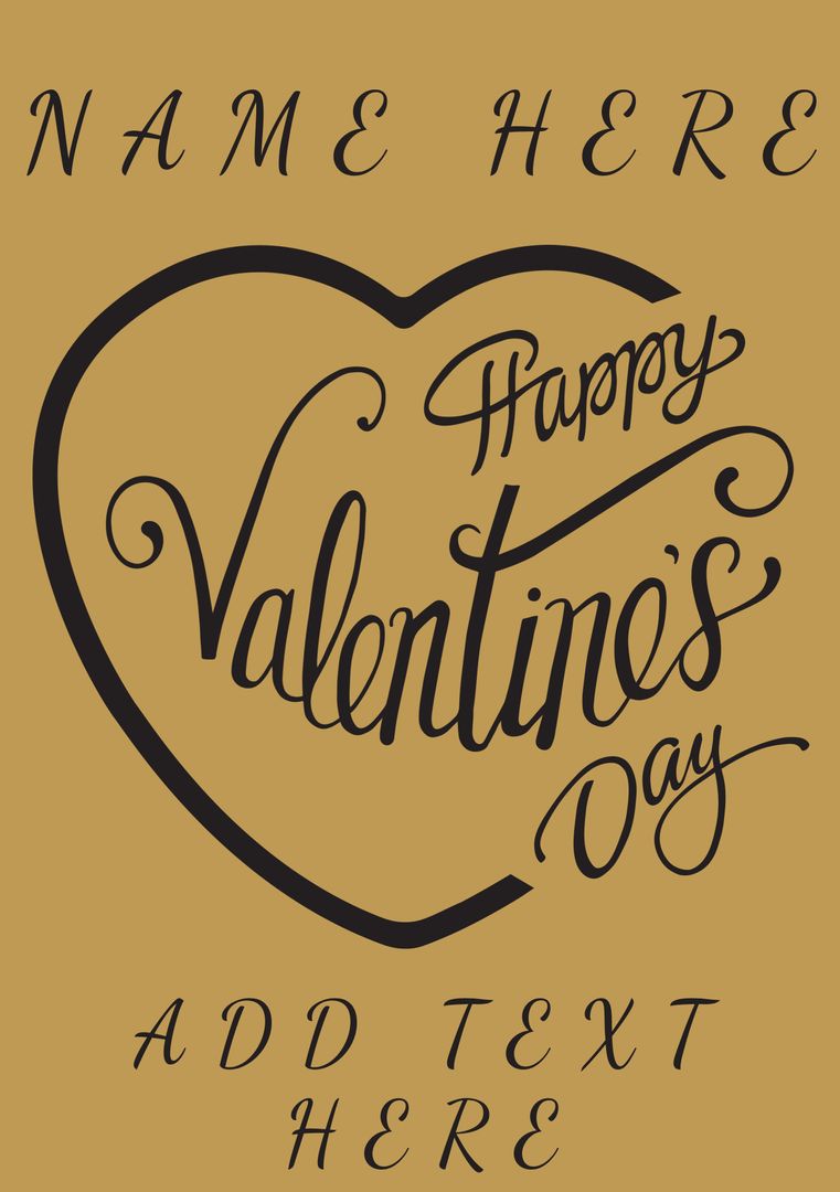 Valentine's Day Heart Script for Personalized Greeting Card