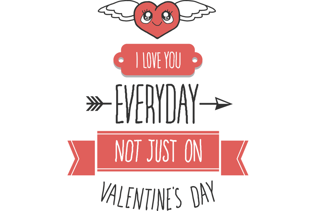 Transparent Heart with I Love You Text for Valentines