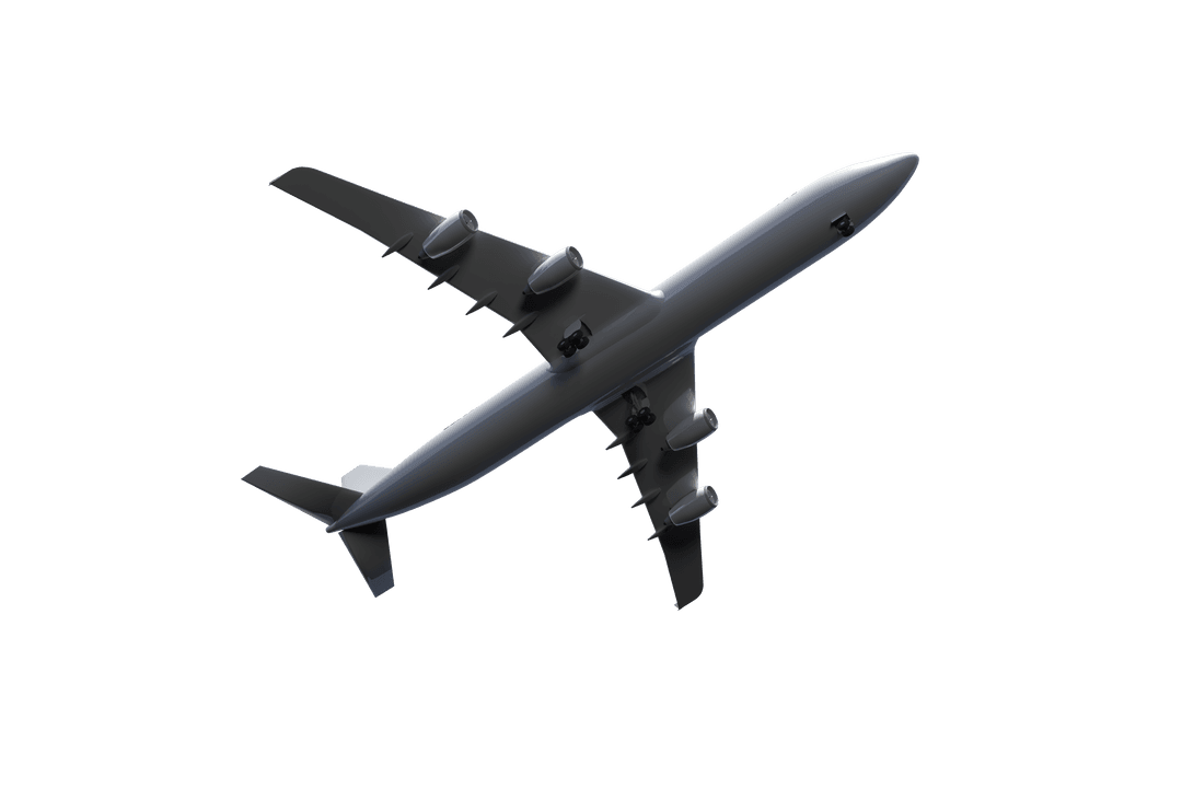 Grey Abstract Aircraft on Transparent Background PNG