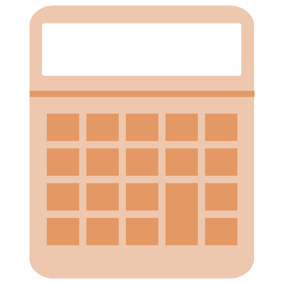 Pink Calculator on Transparent Background for Education Projects