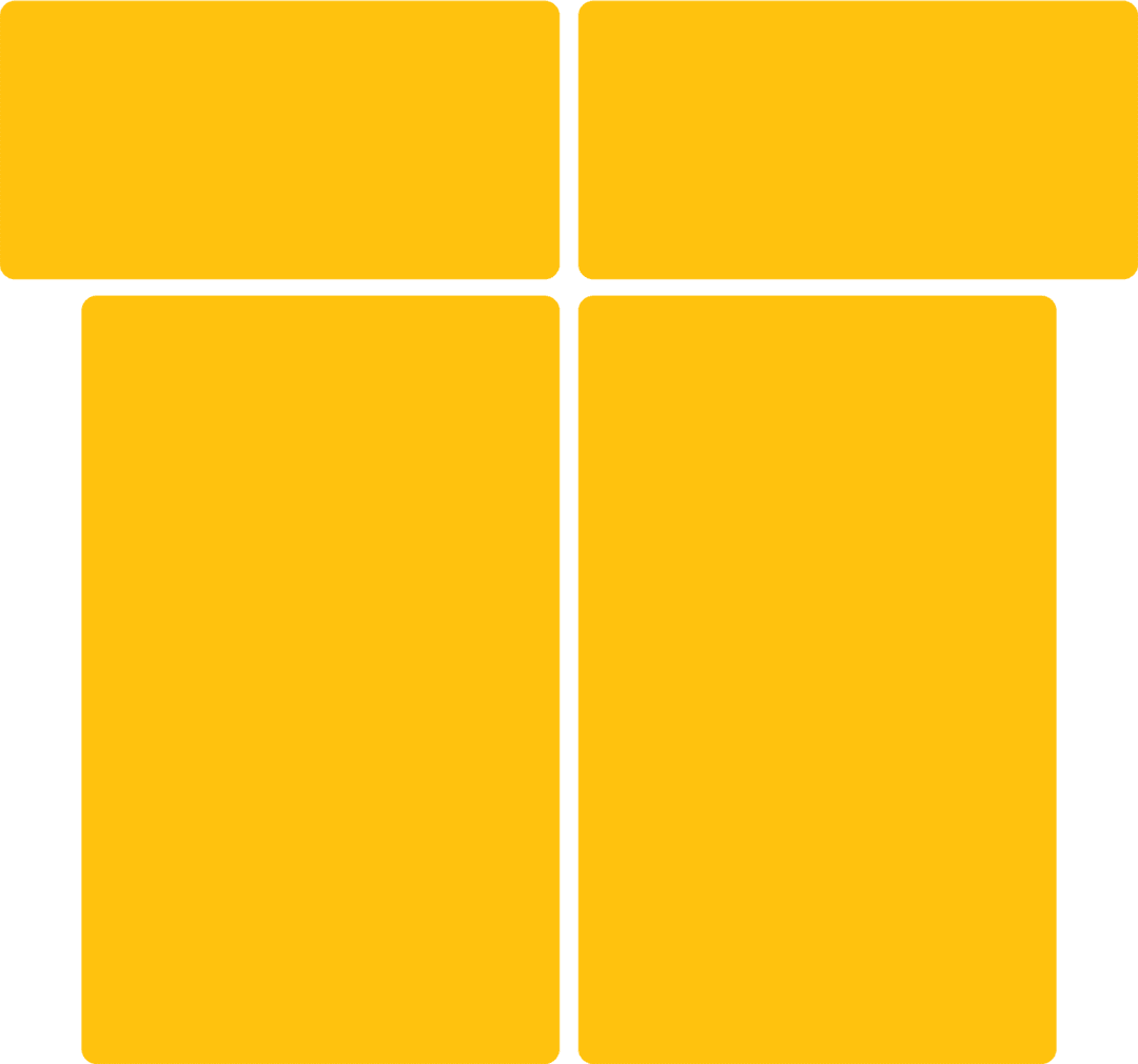 Abstract Yellow Rectangles on Transparent Background