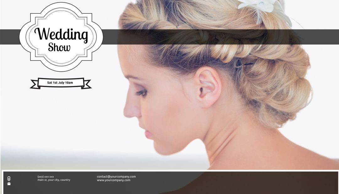 Elegant Bridal Hairstyle for Wedding Event Promotion - Download Free Stock Templates Pikwizard.com