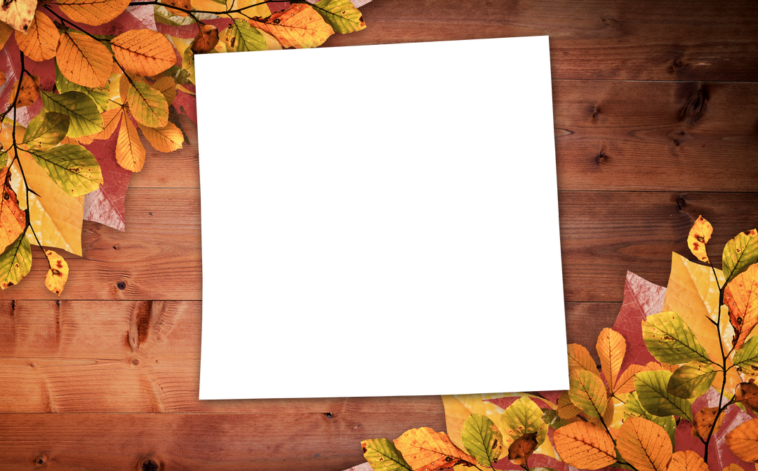 Transparent Frame on Wood Background with Autumn Leaves - Download Free Stock Images Pikwizard.com