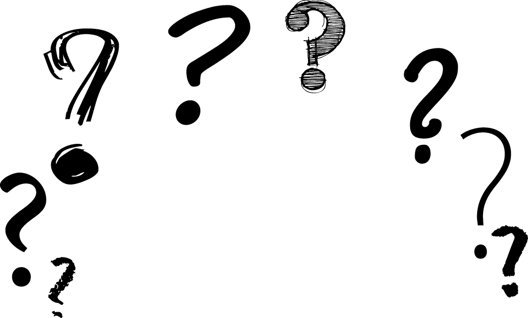 Transparent Floating Question Marks with Copy Space