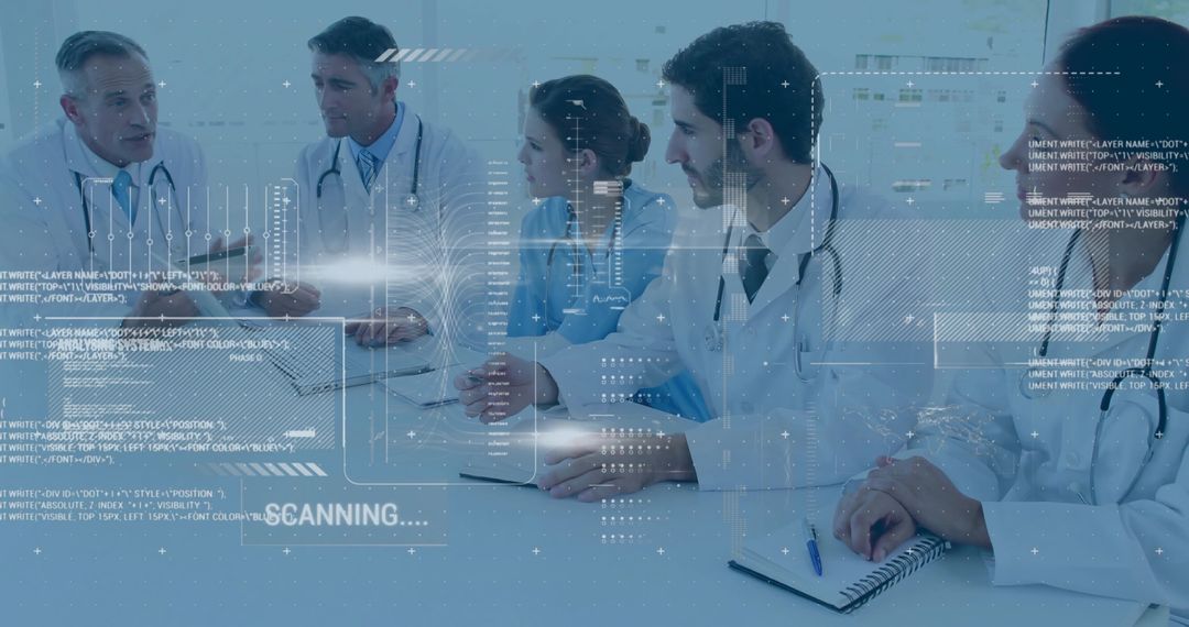 Medical Team Collaborating With Advanced Technology in Hospital Setting