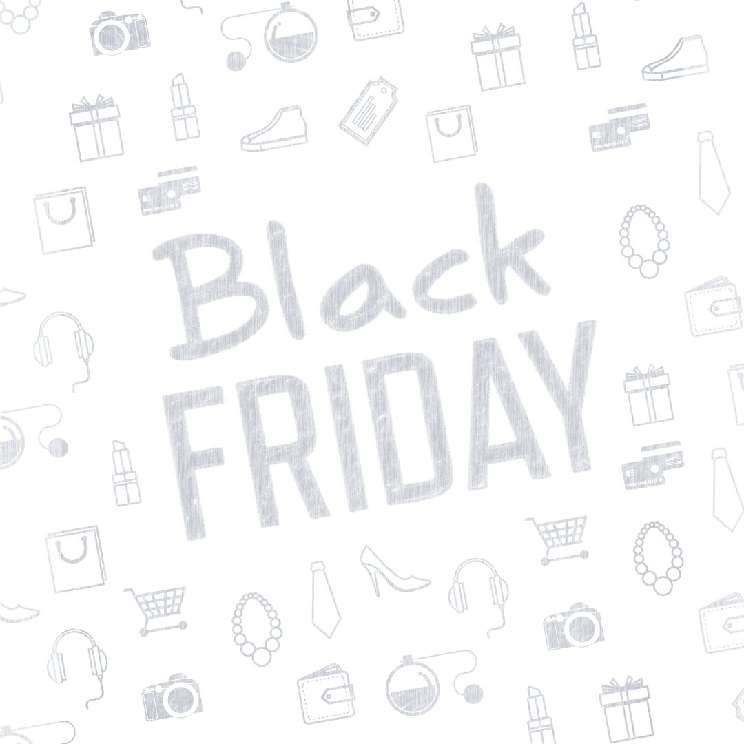 Bold Black Friday Promotion Text on Transparent Background