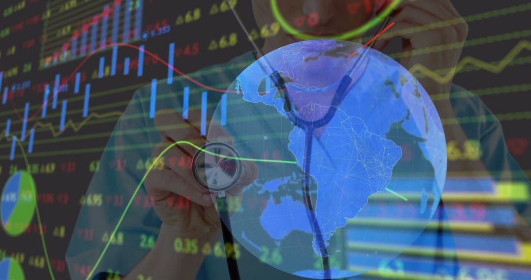 Global Business Health Concept with Technology Digital Interface