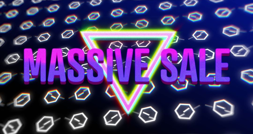 Dynamic Massive Sale Concept with Vibrant Triangular Highlight