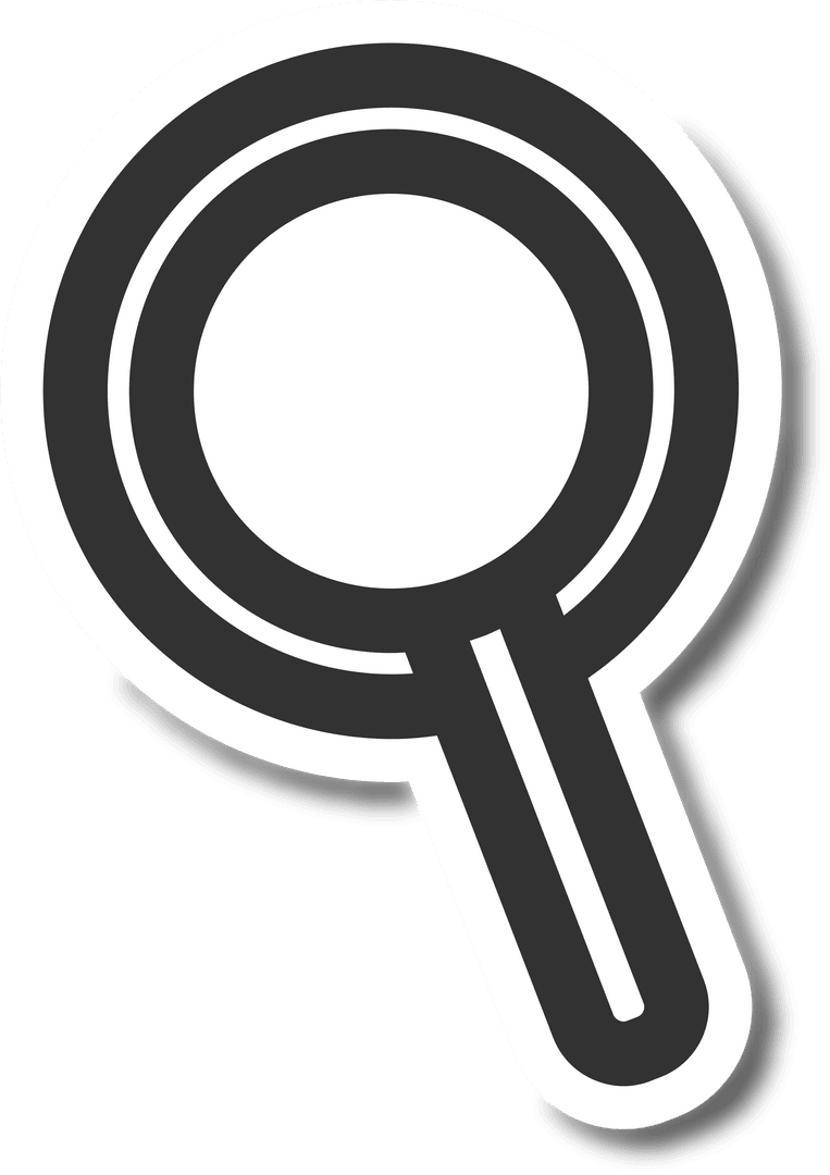 Digital Magnifier Symbol on Transparent Background