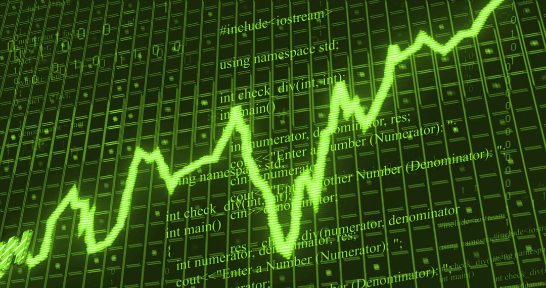 Inflation Graph with Data Code Overlay on Digital Screen