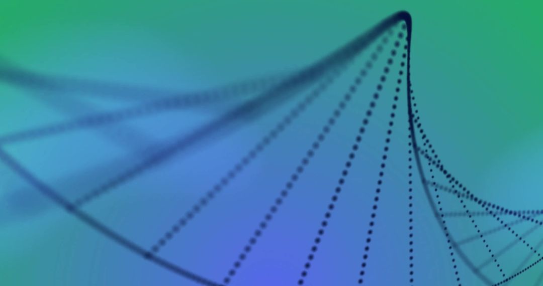 Abstract DNA Strand with Digital Wave on Blue Gradient