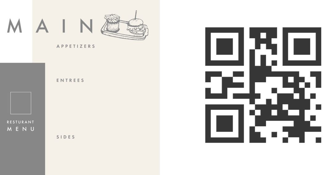Creative Restaurant Menu with QR Code for Convenient Access