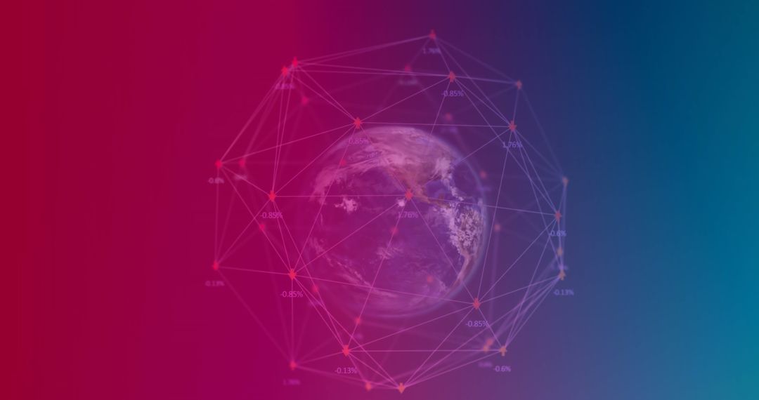 Global Network Connections Around Earth in a Digital Sphere