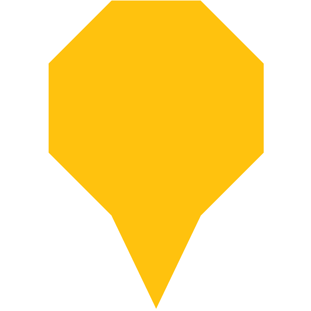 Large Yellow Map Pin on Transparent Background Design Element