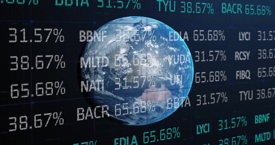 Digital Globe with Financial Data Projections