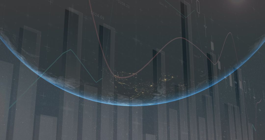 Global Financial Data Visualization Over Earth