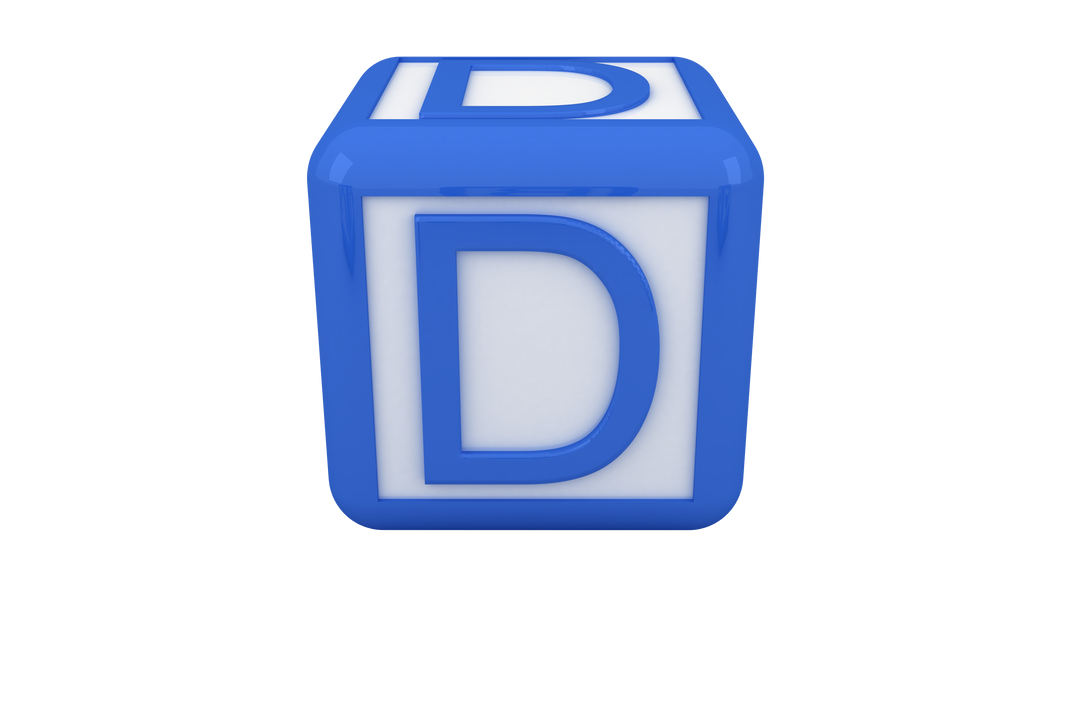 Blue Letter D Cube on Transparent Background Digital Illustration - Download Free Stock Images Pikwizard.com