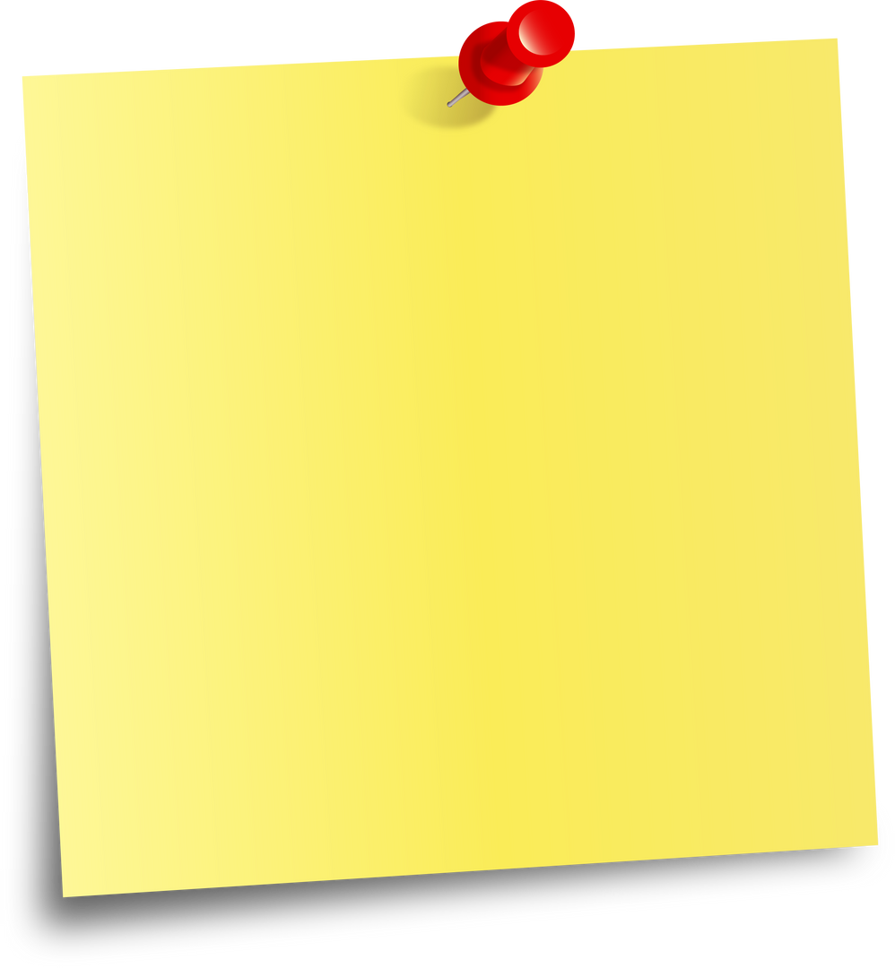 Yellow Sticky Note with Red Thumbtack on Transparent Background - Download Free Stock Images Pikwizard.com