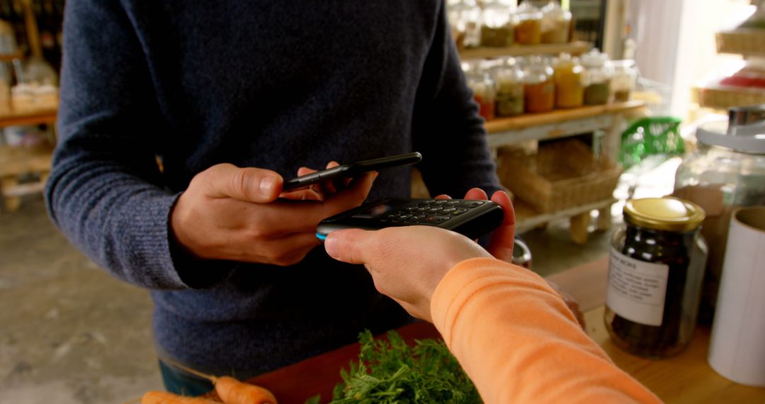 Contactless Payment with Smartphone at Local Farmer's Market - Free Images, Stock Photos and Pictures on Pikwizard.com