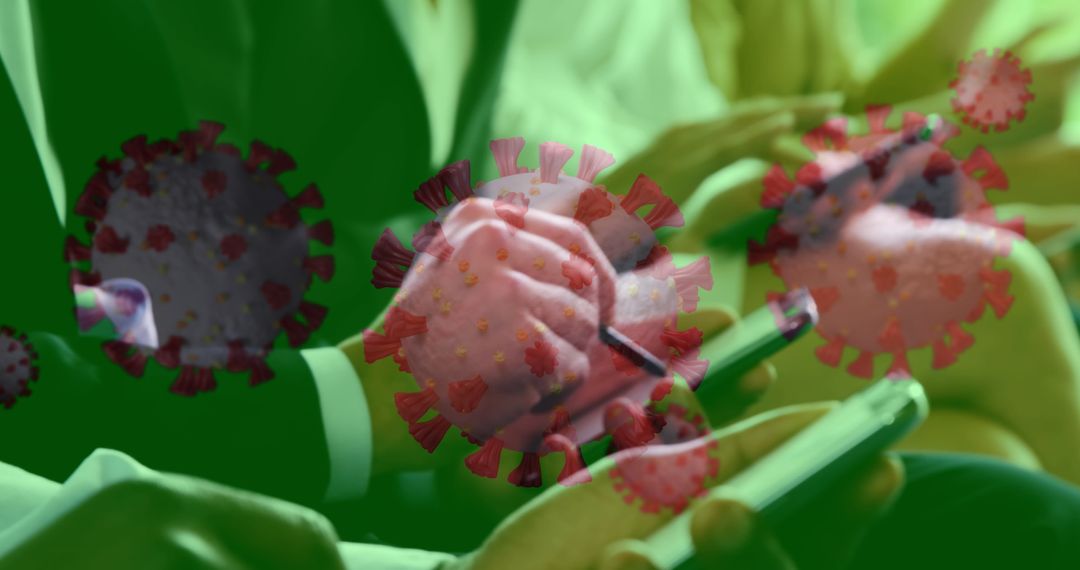 Pandemic Communication: Hands and Virus Graphics Fusion