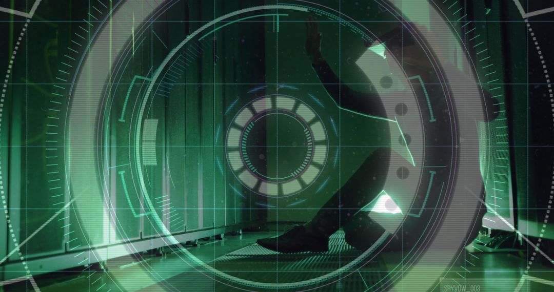 Futuristic Data Processing Concept with Digital Connections