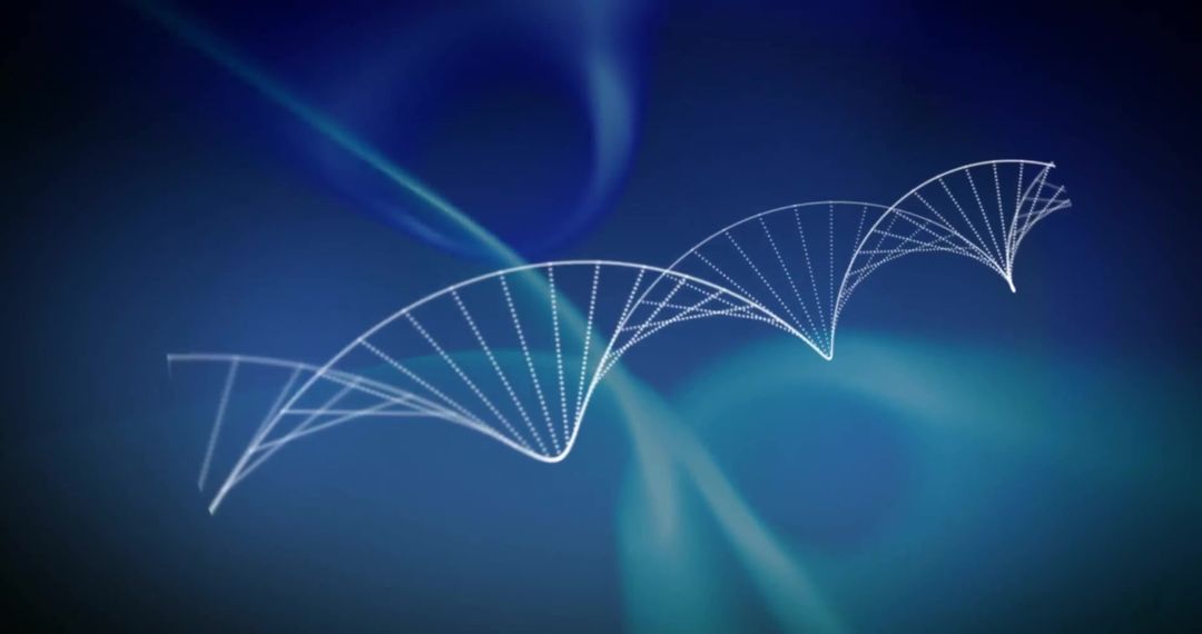 DNA Strand with Futuristic Digital Interface Visualization