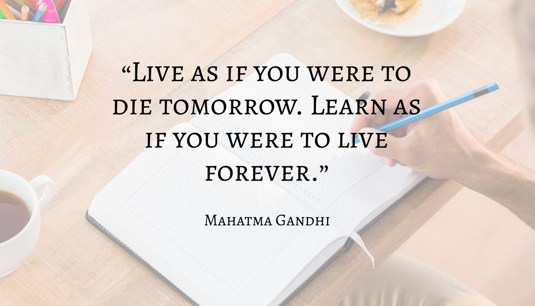 Inspirational Gandhi Quote in Notebook for Personal Growth - Download Free Stock Templates Pikwizard.com