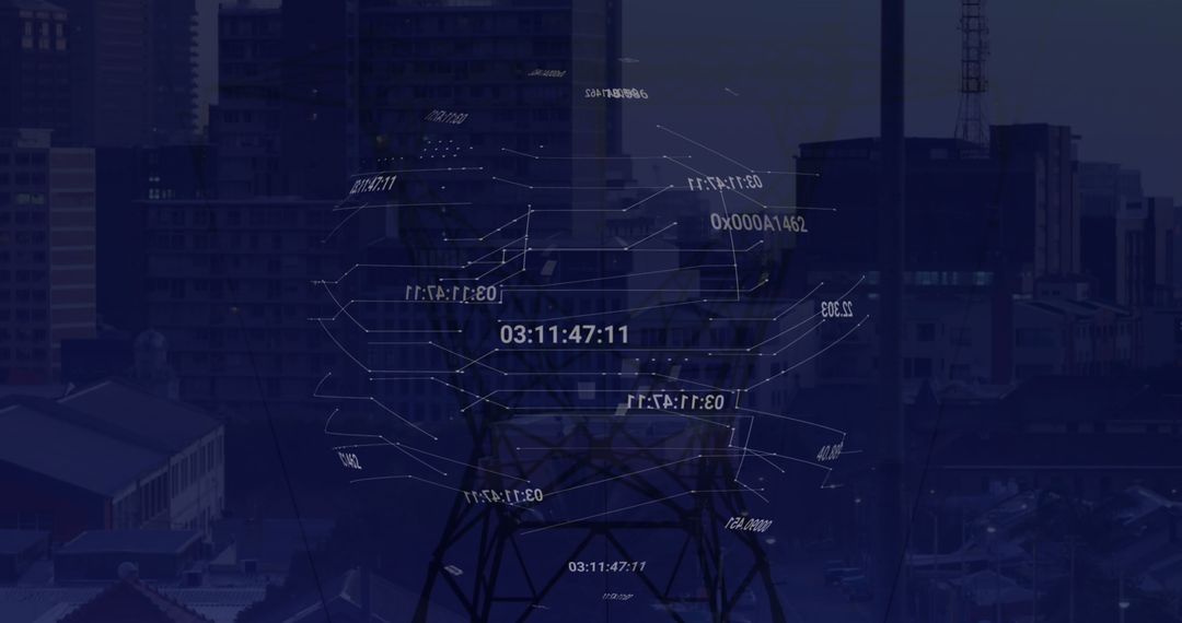 Digital Data Processing with City and Electricity Pylon