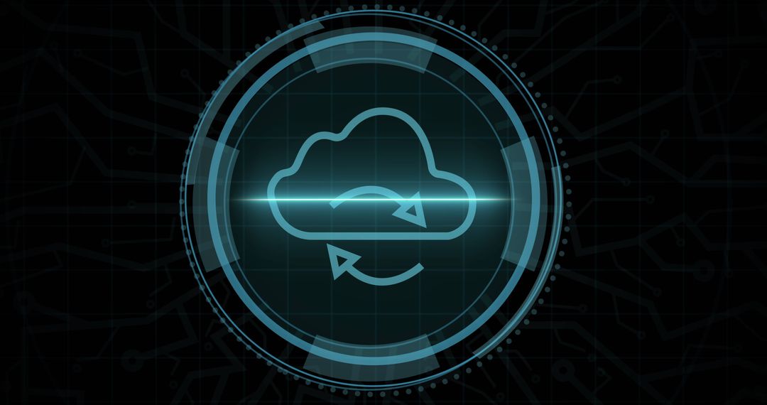 Futuristic Cloud Computing Interface with Neon Glow