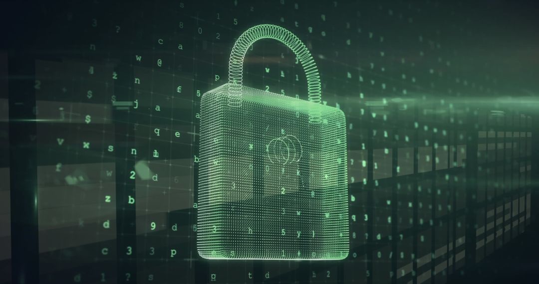 Digital Padlock Symbolizes Cybersecurity and Data Protection