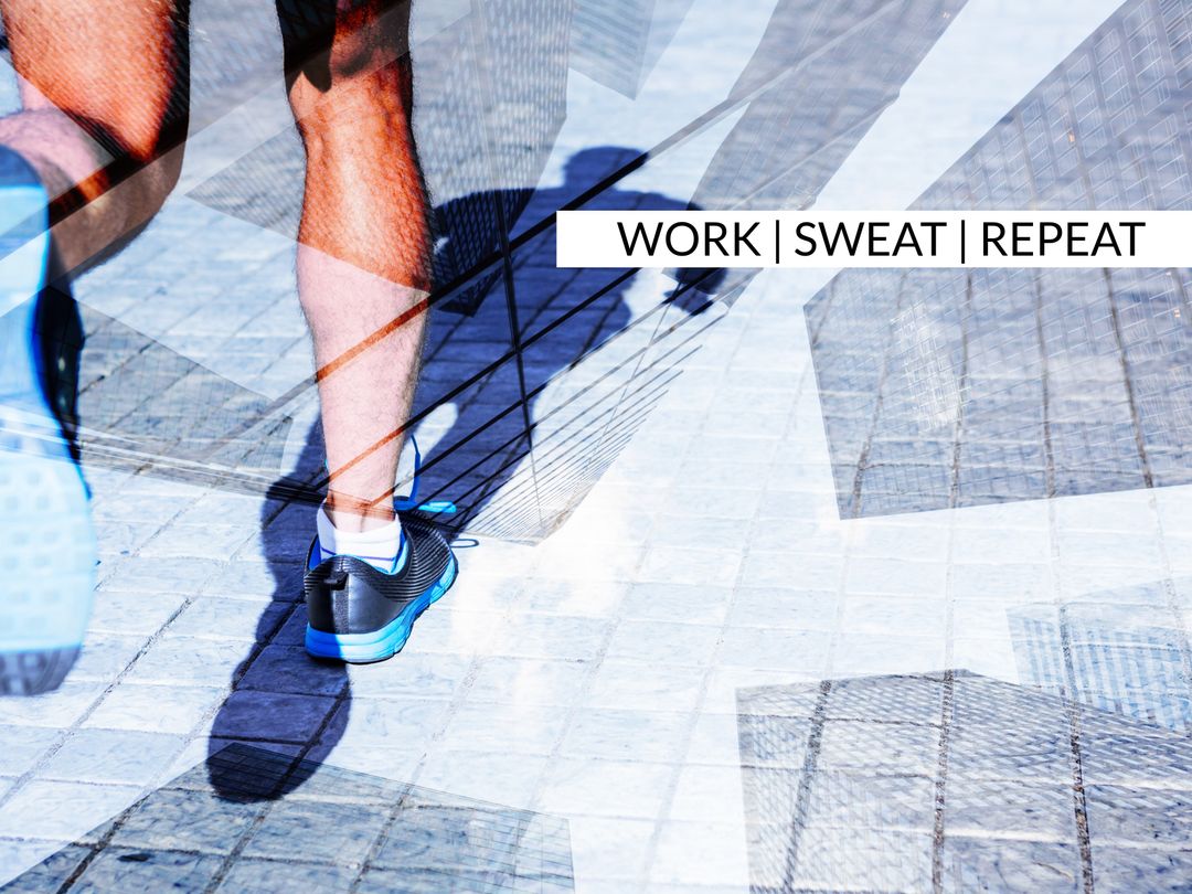 Athletic Runner with Motivational Tagline Inspiring Fitness