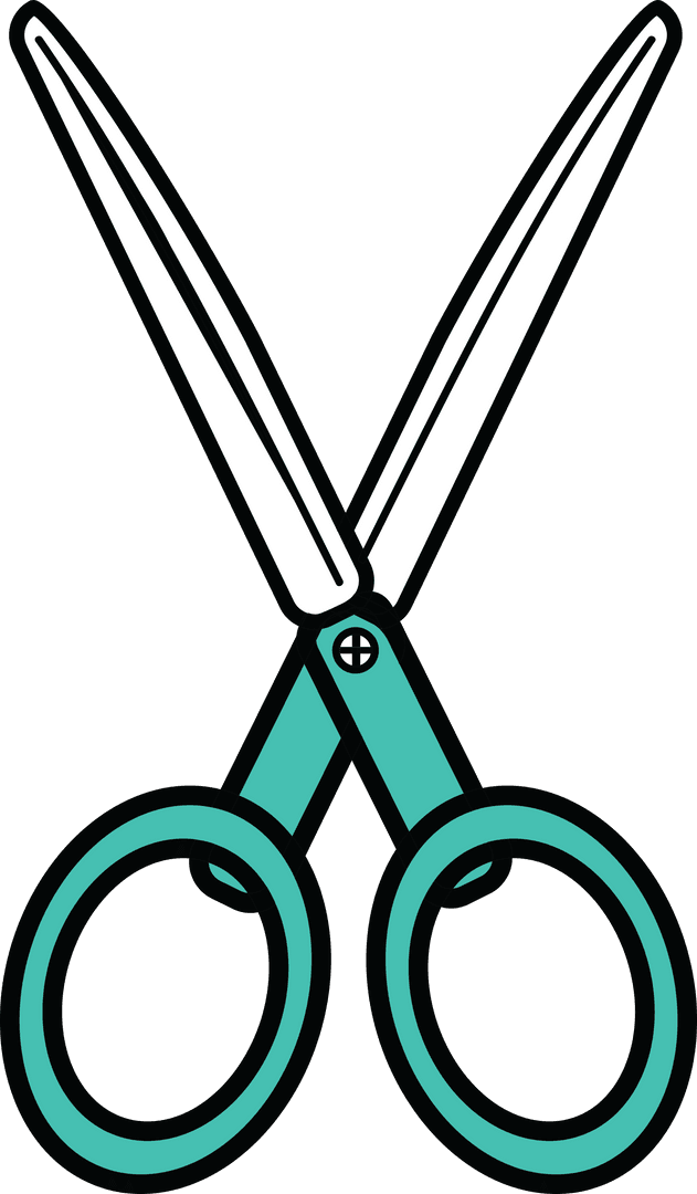 Vector Scissors Cutting Illustration on Transparent Background