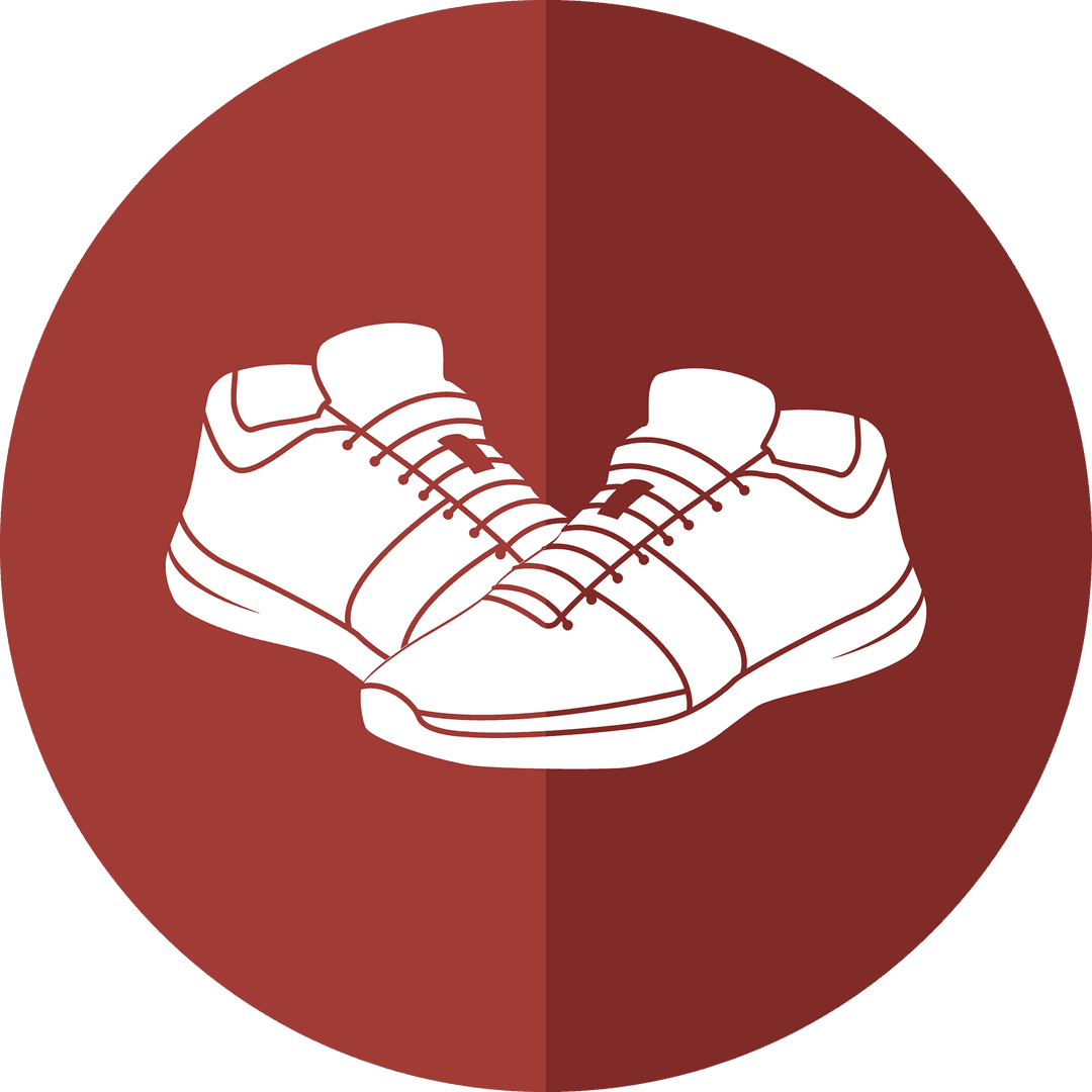Transparent Vector Illustration of Shoes on Brown Circles