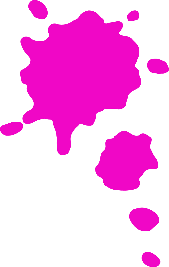 Vibrant Magenta Paint Splatter on Transparent Layer in Flat Design