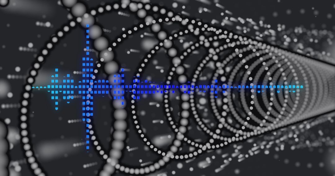 Futuristic Sound Wave and Data Sphere Tunnel