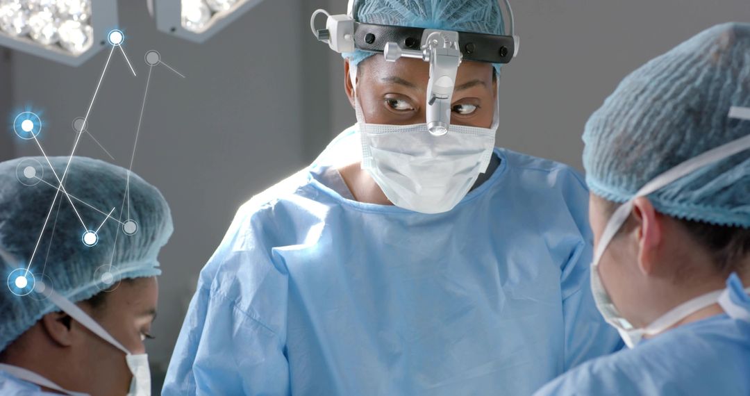 Surgeon Leading Team with Advanced Technology in Operating Room