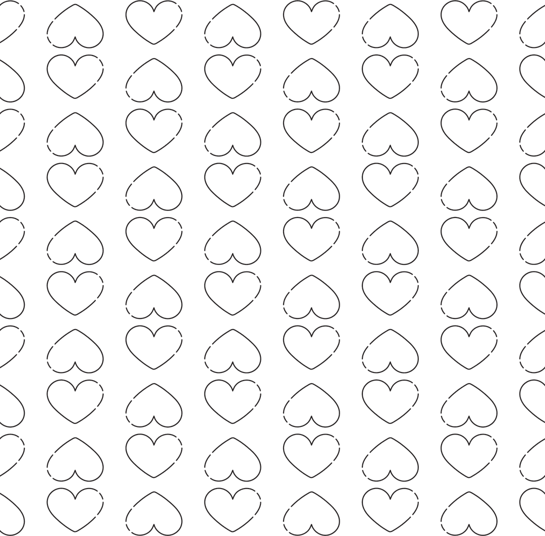 Seamless Transparent Heart Pattern on Black