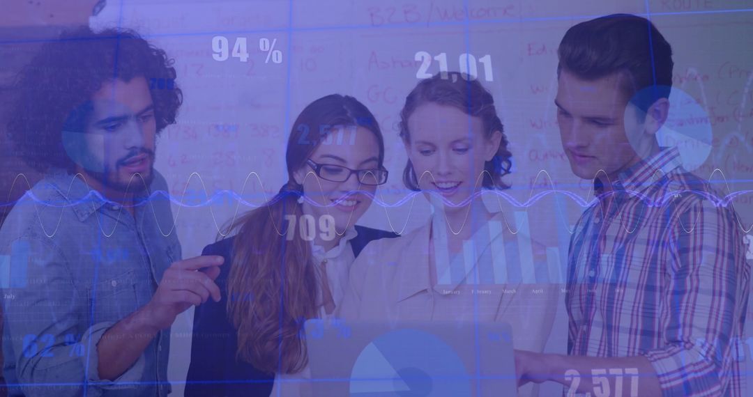 Financial Data Analysis Team Collaborating on Project