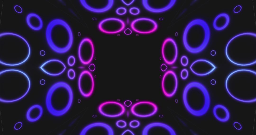 Neon Circles in Vibrant Pink and Purple Display