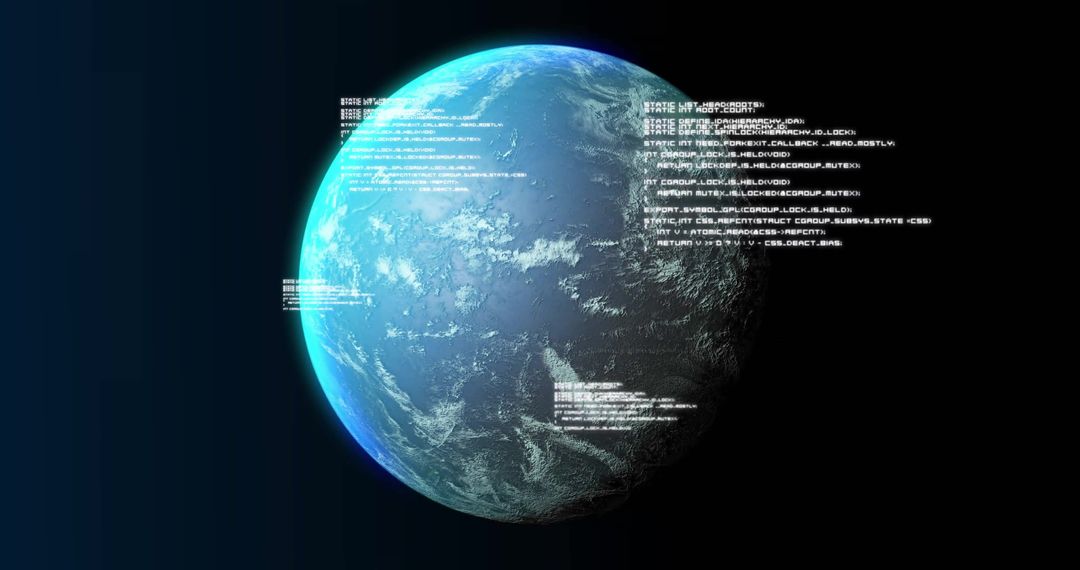 Digital Data Clouds Surrounding Earth
