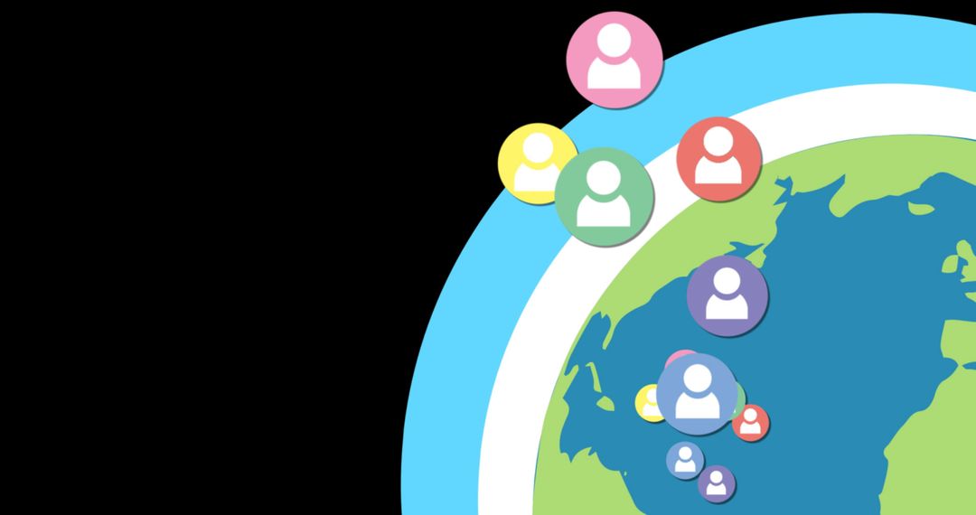 Globally Connected Social Media Icons with Globe