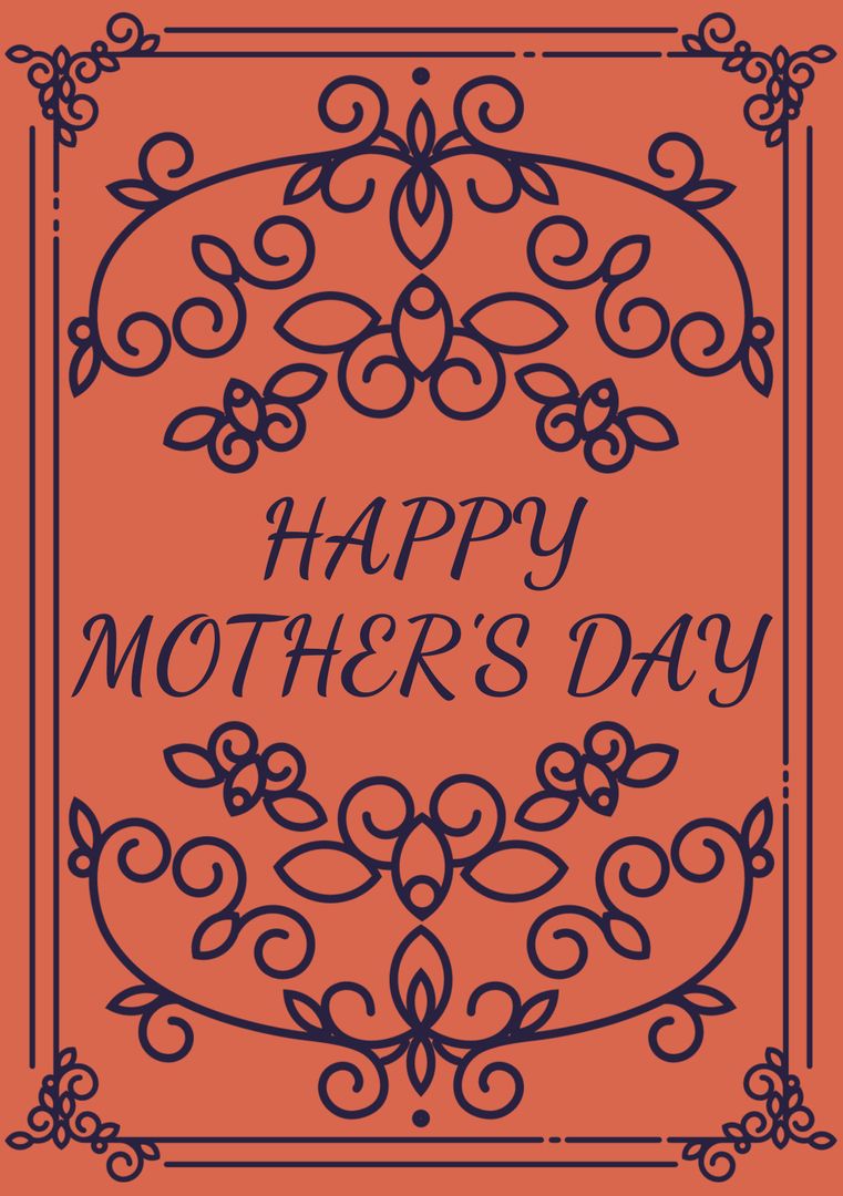 Elegant Mother's Day Card Design with Floral Patterns
