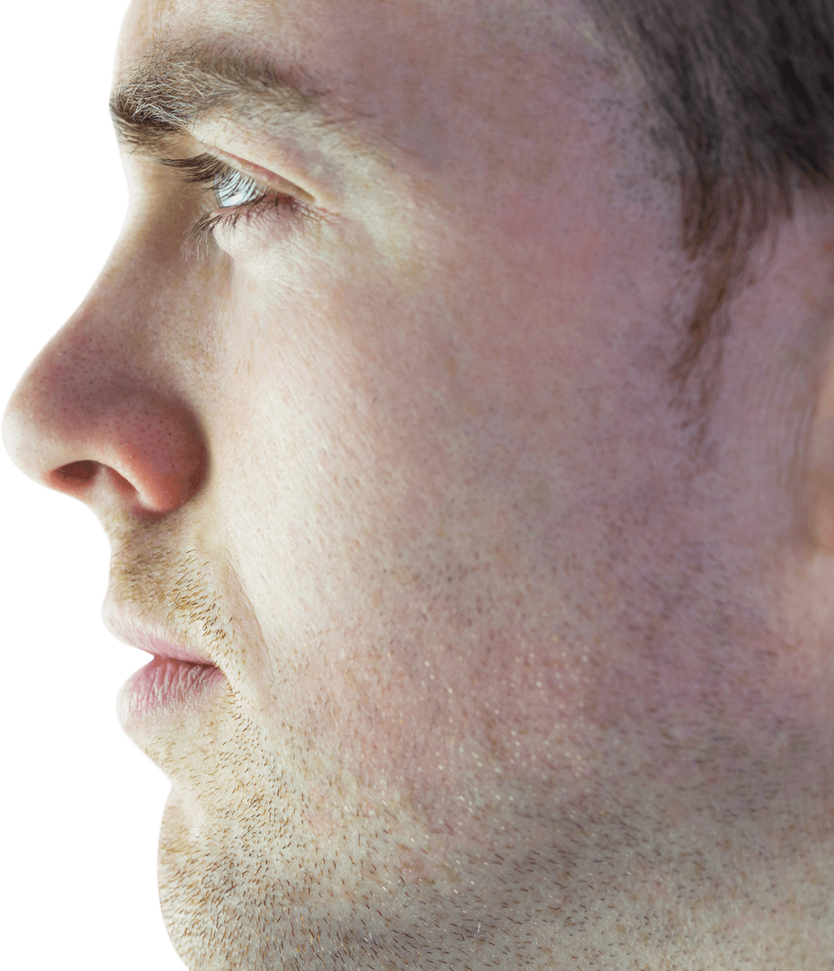 Transparent Profile of Focused Rugby Player