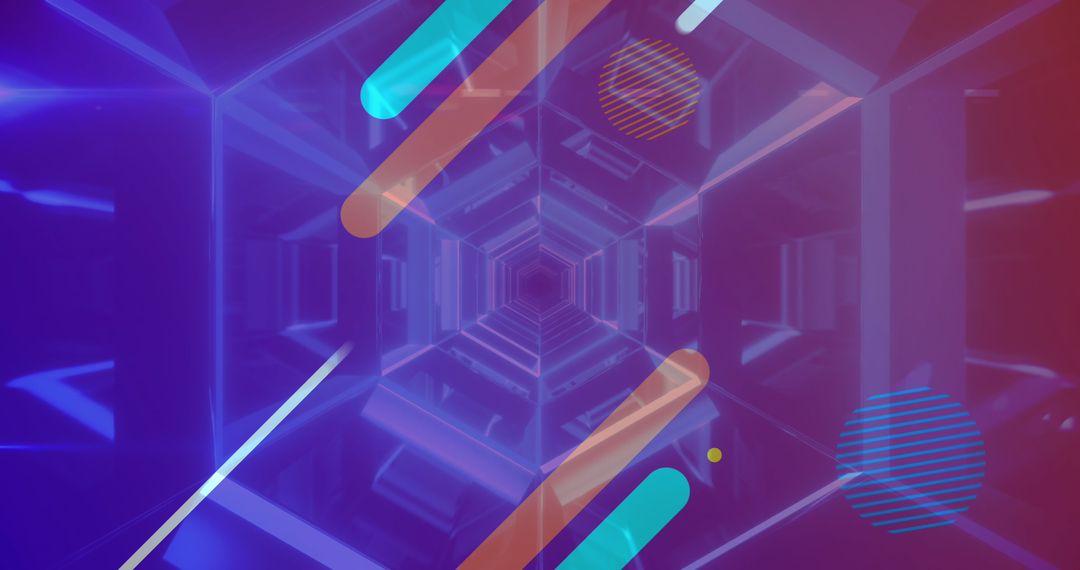 Abstract Futuristic Digital Tunnel Rendering