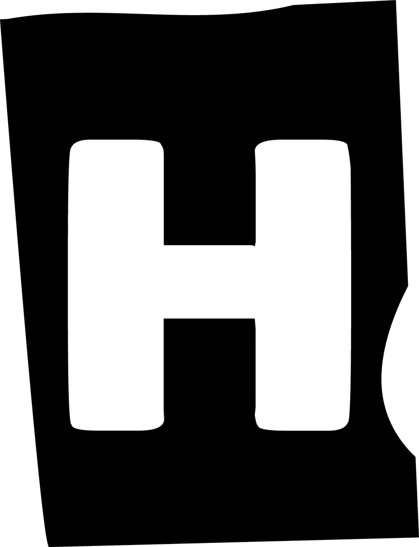 Bold Geometric Letter H Design with Transparent Background