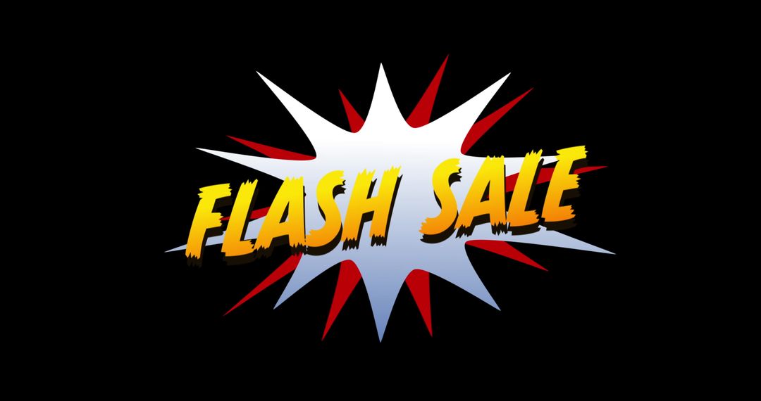 Flash Sale Text with Comic Style Explosion