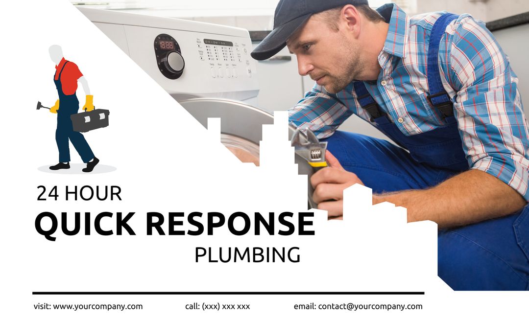 Professional Plumber Offering Quick 24-Hour Emergency Services - Download Free Stock Templates Pikwizard.com